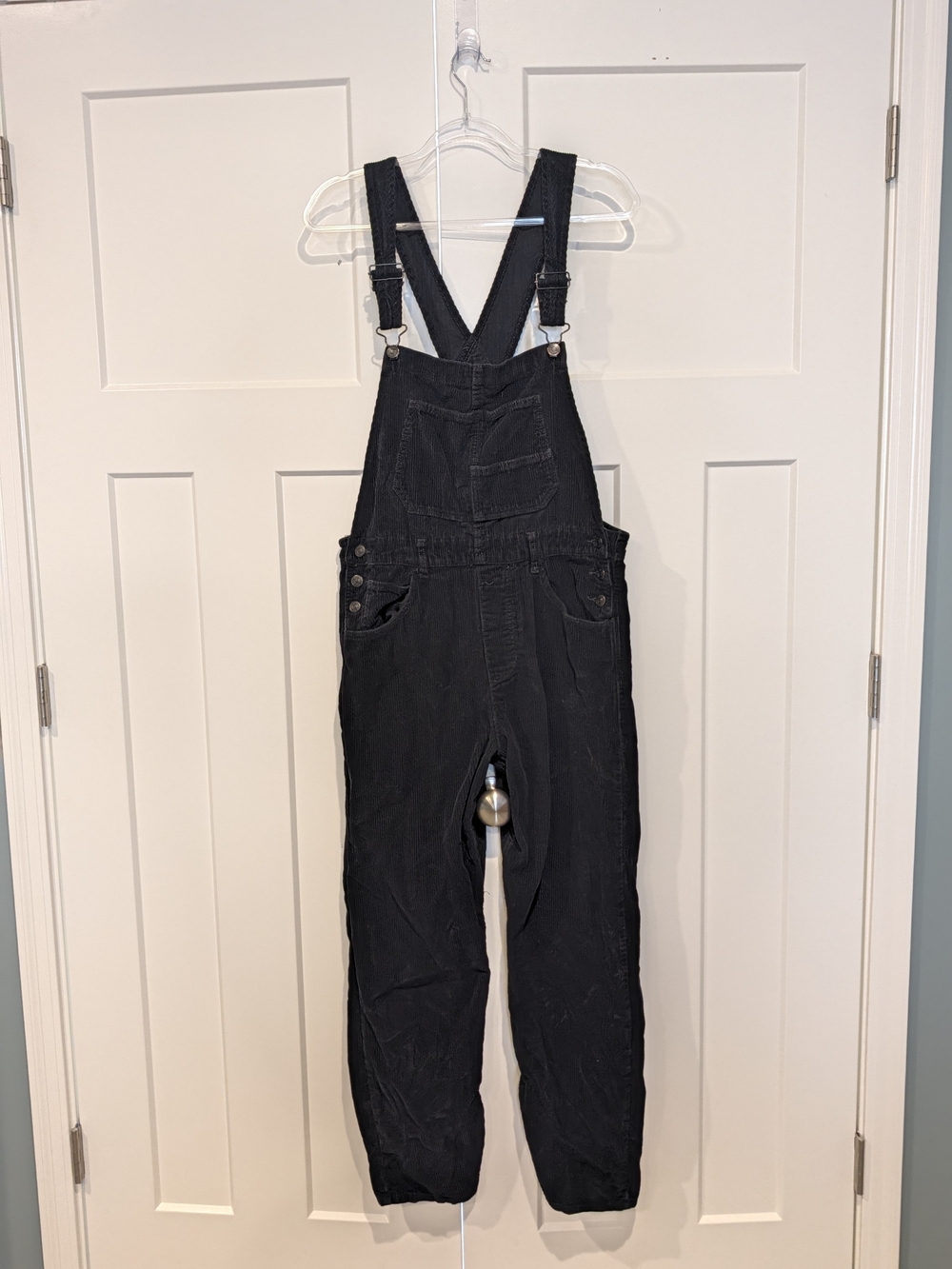 We The Free Ziggy Black Corduroy Women's Overalls